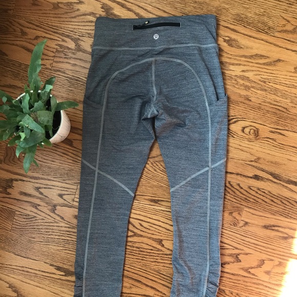 Lululemon Ruched Leg Gray Leggings - Picture 2 of 6